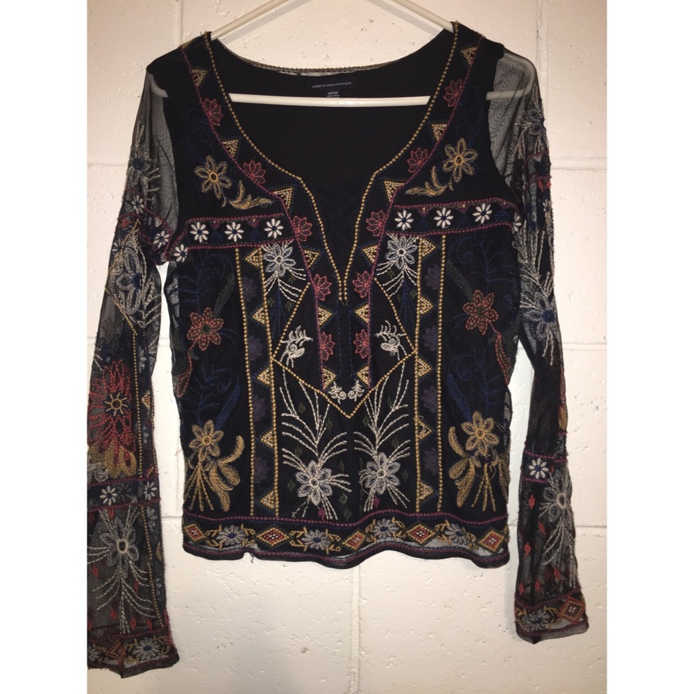 Sheer embroidered top